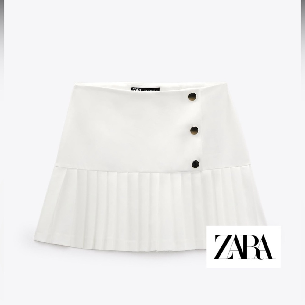 ZARA NEW BOX PLEAT MINI SKIRT
